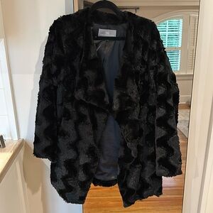 Tart Collections Faux fur black coat